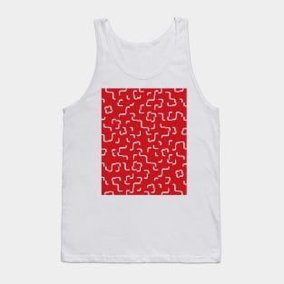 Curves on Red Background Tiles Tank Top